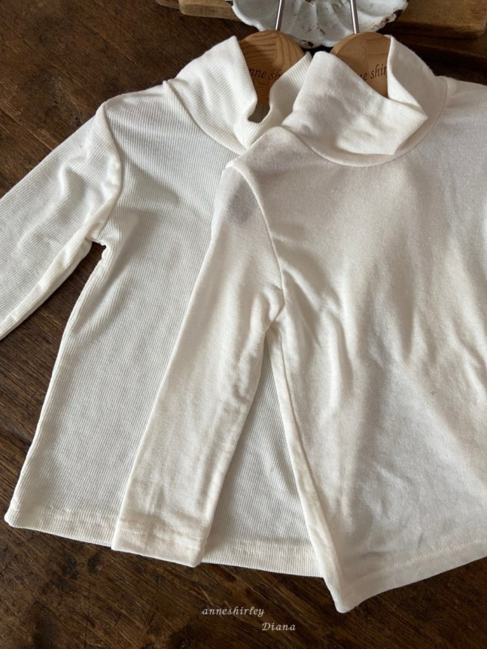 Anne Shirley42｜(3m-5y) 2色奶油高領上衣