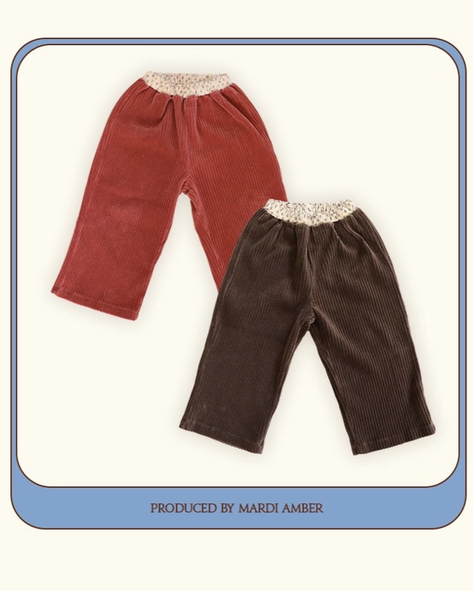 Amber 04｜(90-130cm) 2色天鵝絨直筒長褲