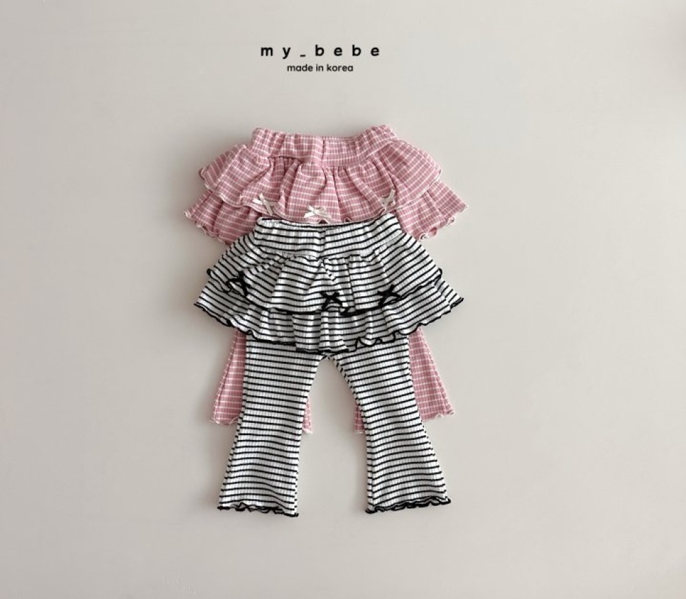 my_bebe12｜(-12m-7y) 蛋糕荷葉喇叭褲裙