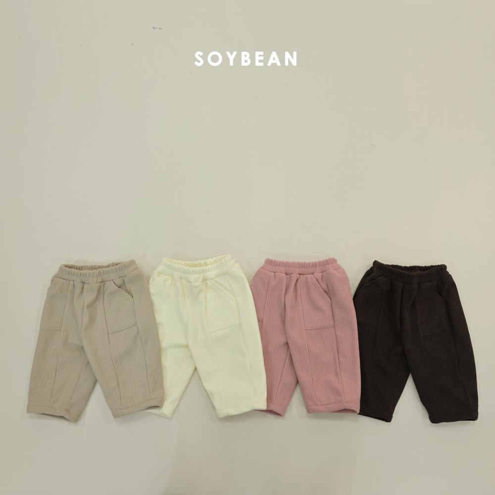 Soybean42｜(75cm-118cm) 剪裁刷毛直筒長褲