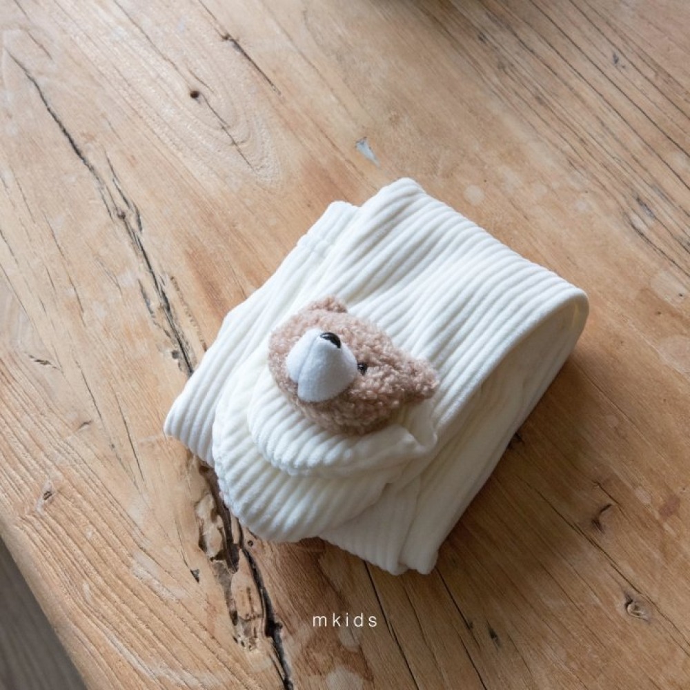 M-KIDS13｜(55-80cm) 2色愛心小熊內搭褲襪