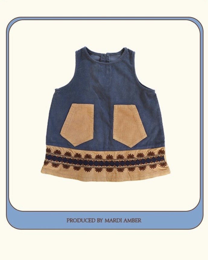 Amber 12｜(90-130cm) 2色刺繡圖騰洋裝