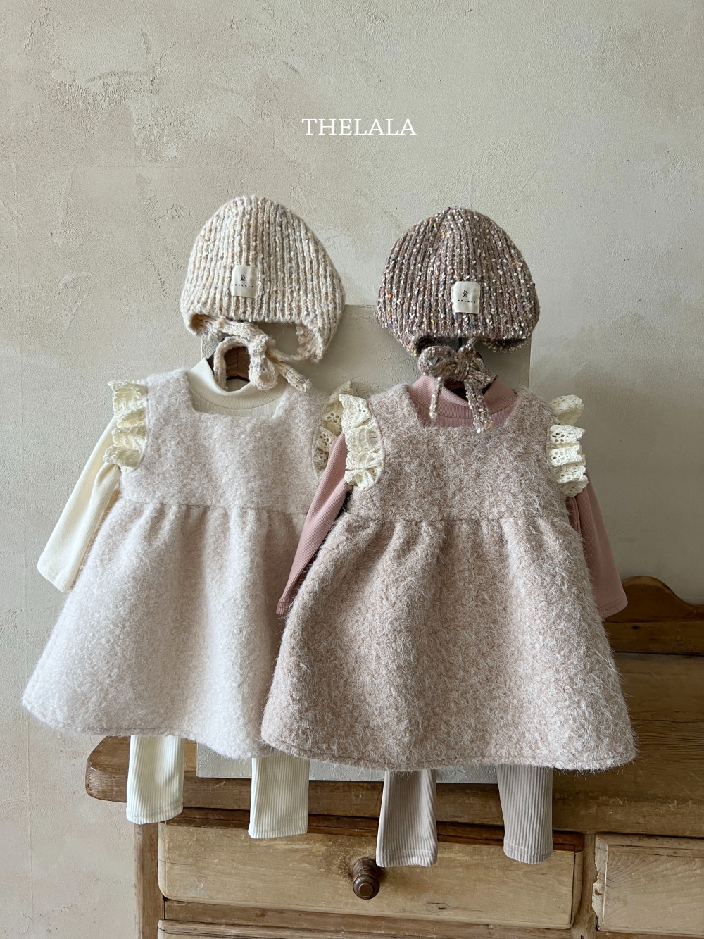 thelala63｜ (free) 繽紛波點綁帶針織帽