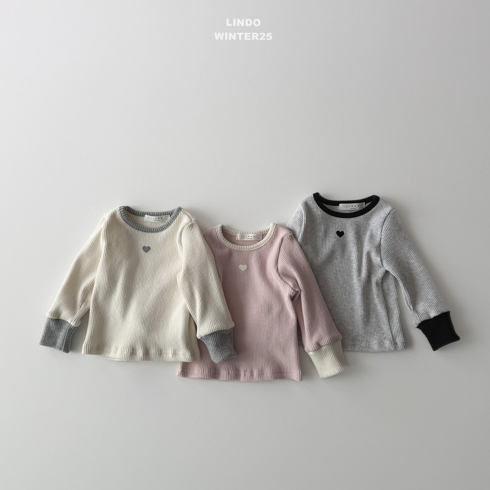 Lindo39｜(80cm-125cm) 愛心撞色上衣