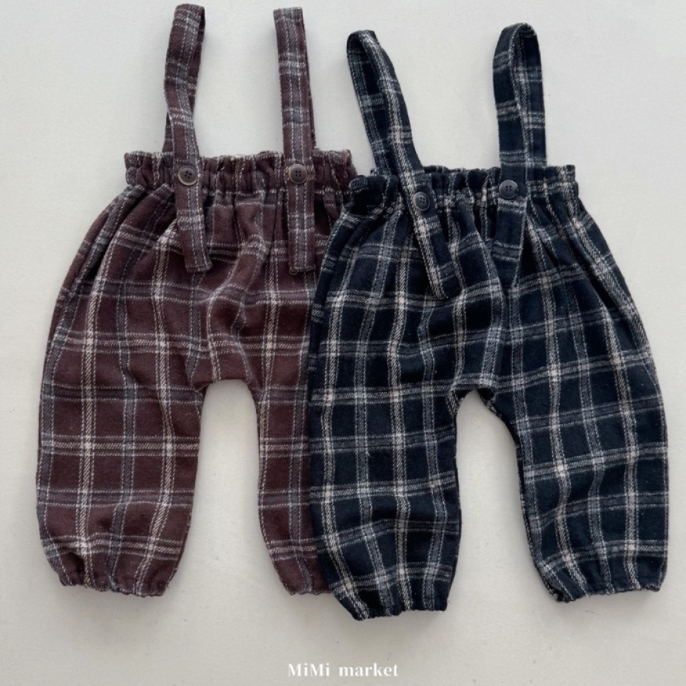 mimi market12 (65-85cm) 格紋吊帶長褲3