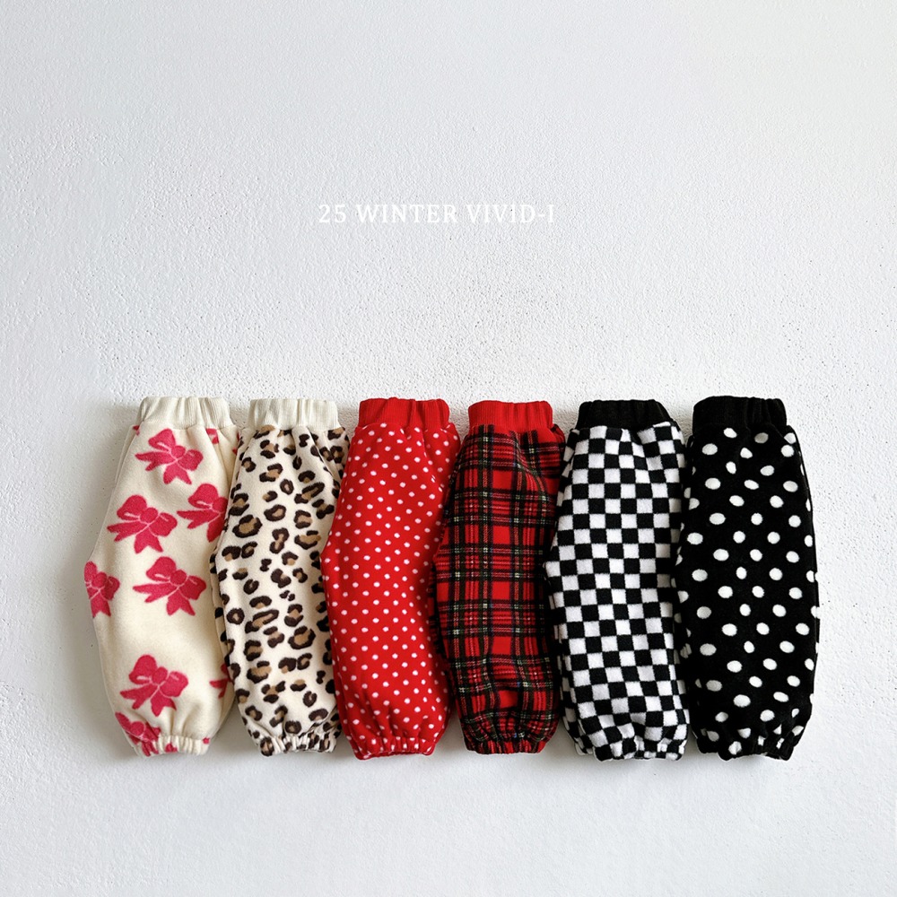 vivid01｜(78cm-125cm) 磨毛印花縮口褲