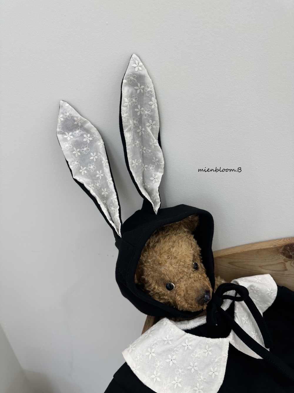 Bloom.b05｜(bebe) 蕾絲小兔綁帶帽