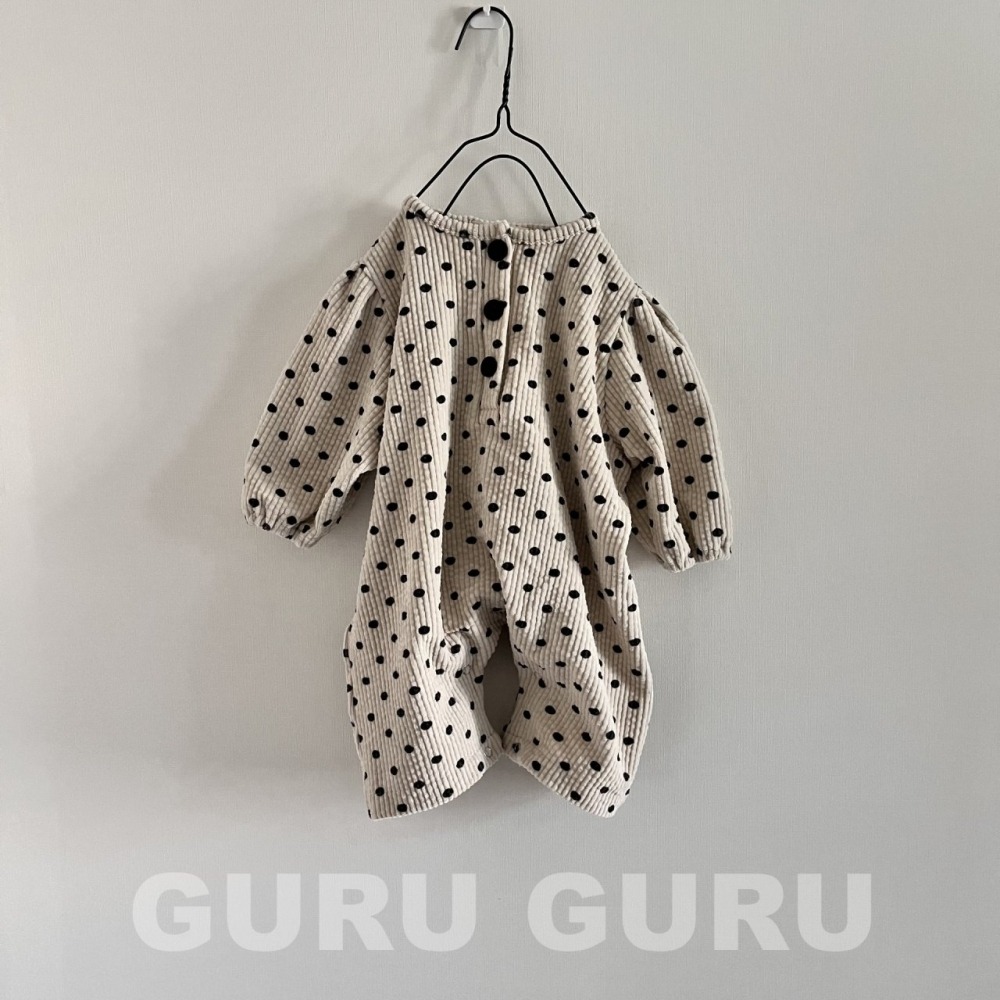 GURU GURU26｜(6m-24m) 2色愛心/波點燈芯絨連身衣