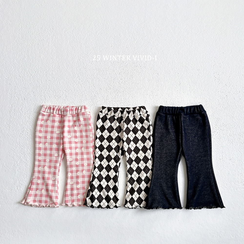 vivid21|(78cm-125cm) 印花喇叭褲4