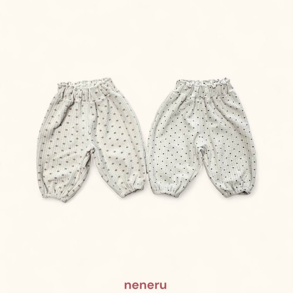 neneru06｜(60cm-85cm) 2色波點壓紋縮口褲