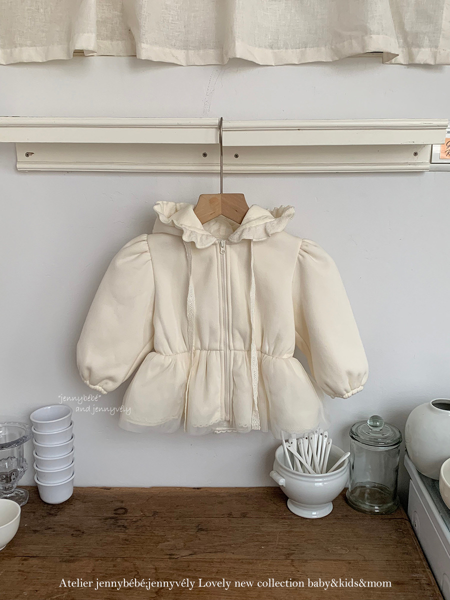 JE 644｜(80-110cm)  荷葉邊拉鍊外套