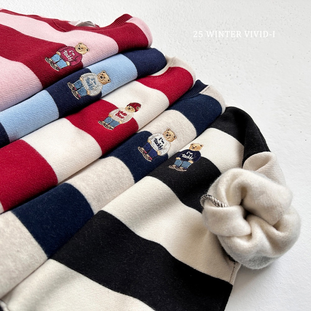 vivid49|(78cm-125cm) 小熊條紋休閒上衣3