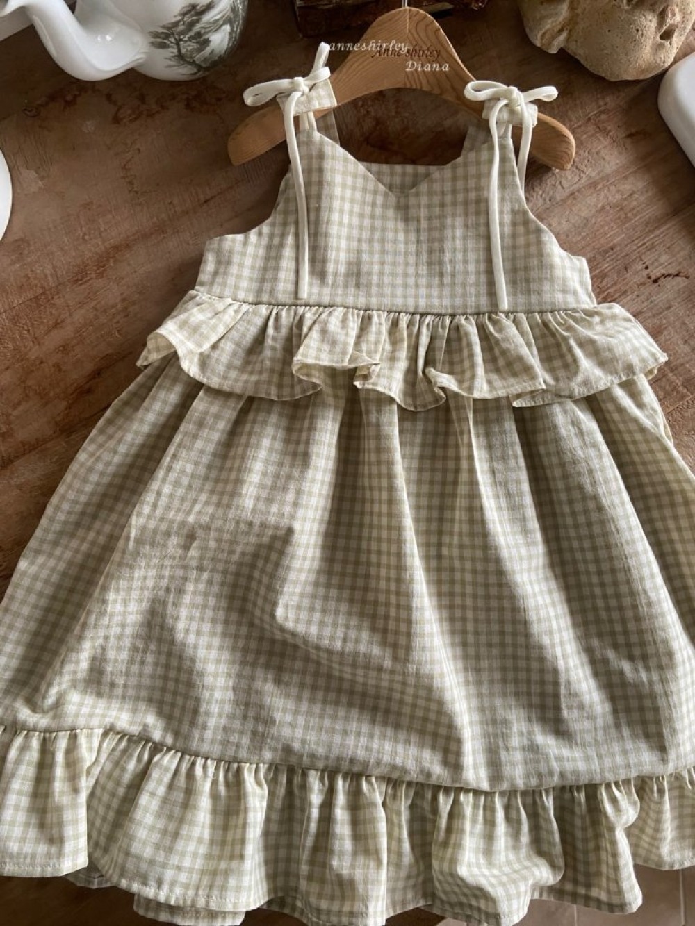 Anne Shirley03｜(1y-5y) 1色格紋綁帶荷葉洋裝