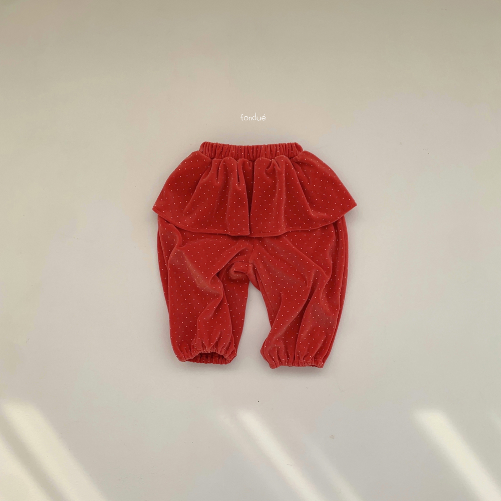 Fondue 03｜(75cm-110cm)  點點荷葉裙長褲