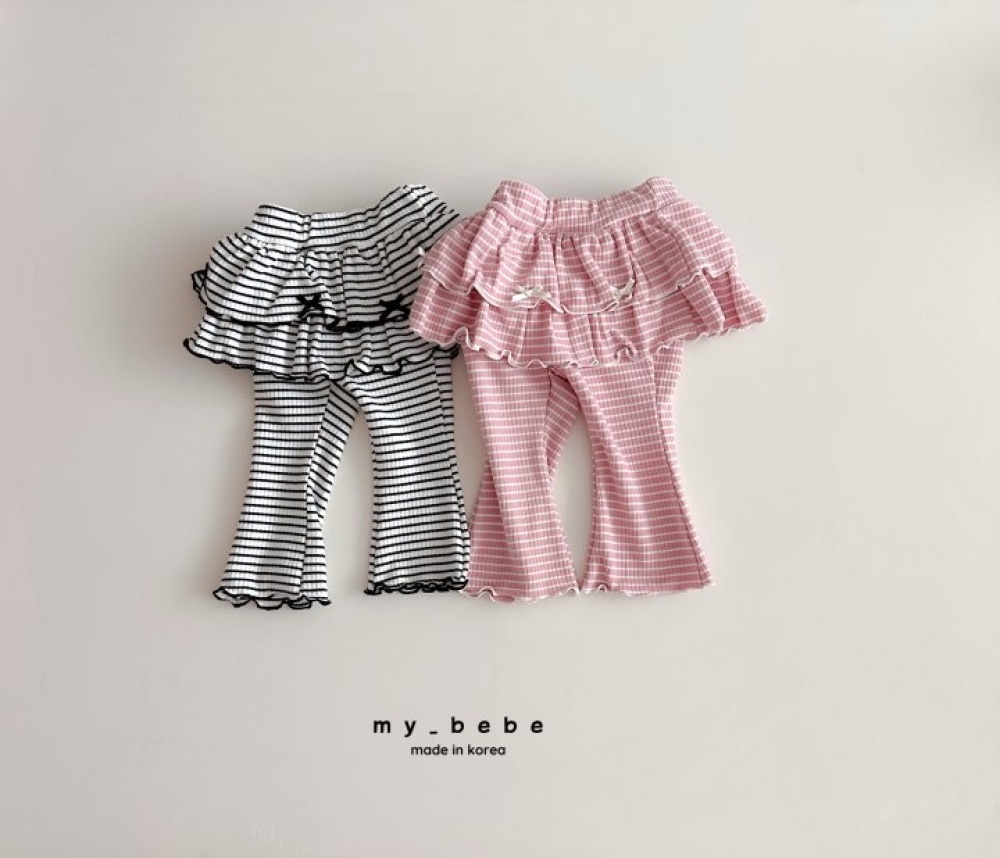 my_bebe12｜(-12m-7y) 蛋糕荷葉喇叭褲裙