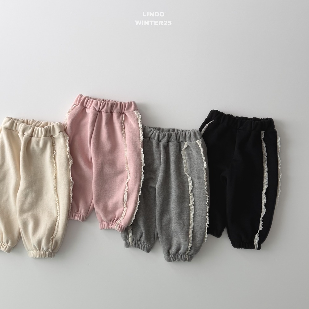 Lindo62｜(80cm-125cm) 蕾絲休閒縮口褲