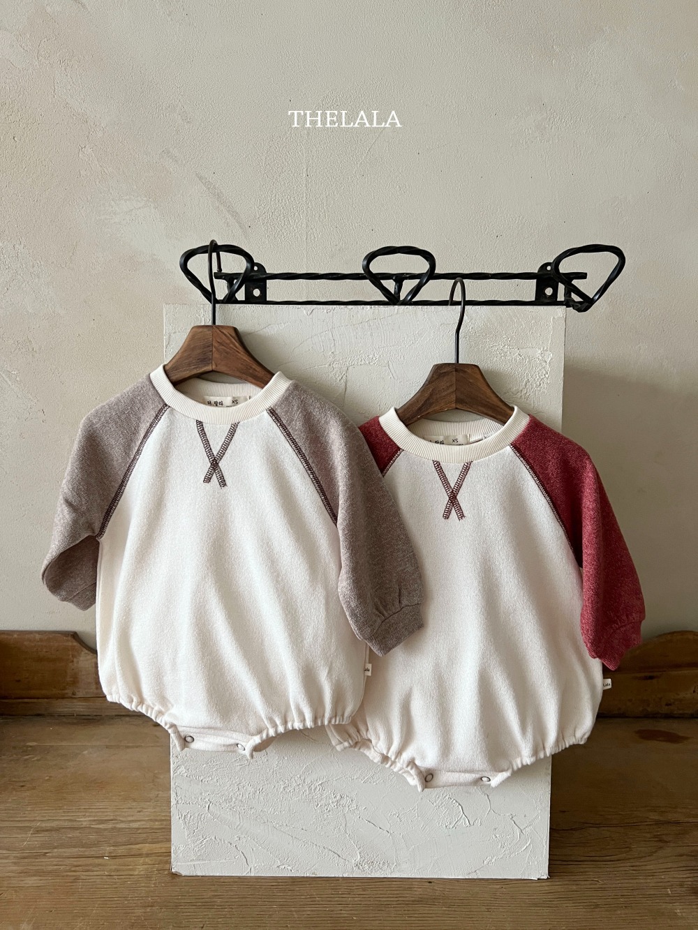 thelala41｜ (0m-18m) 拼色休閒包屁衣