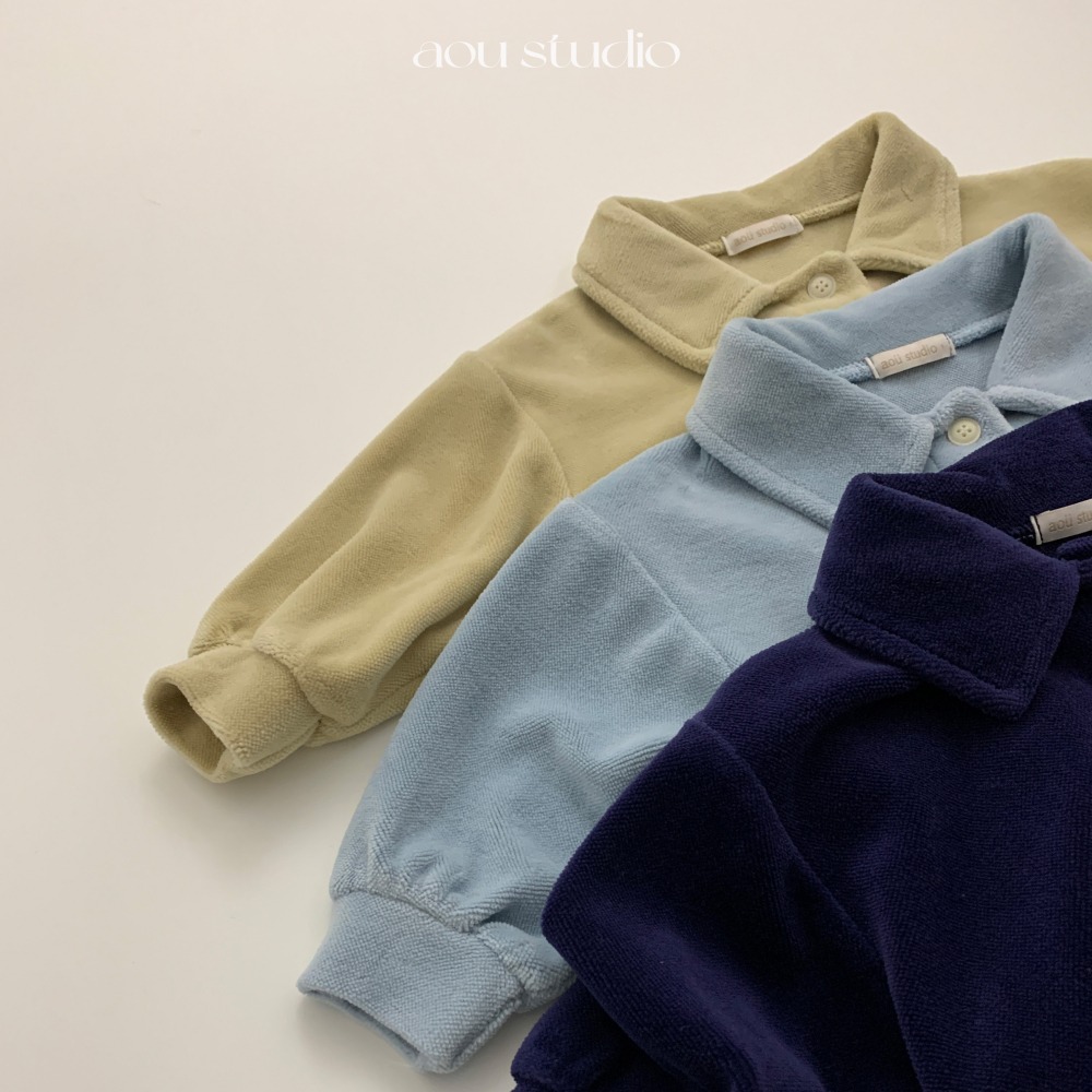Aou 12｜ (70cm-110cm) 絨毛有領上衣