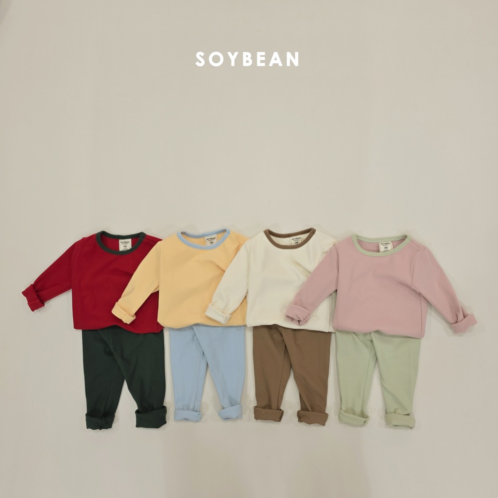 Soybean57｜(75cm-118cm) 撞色內刷毛套裝
