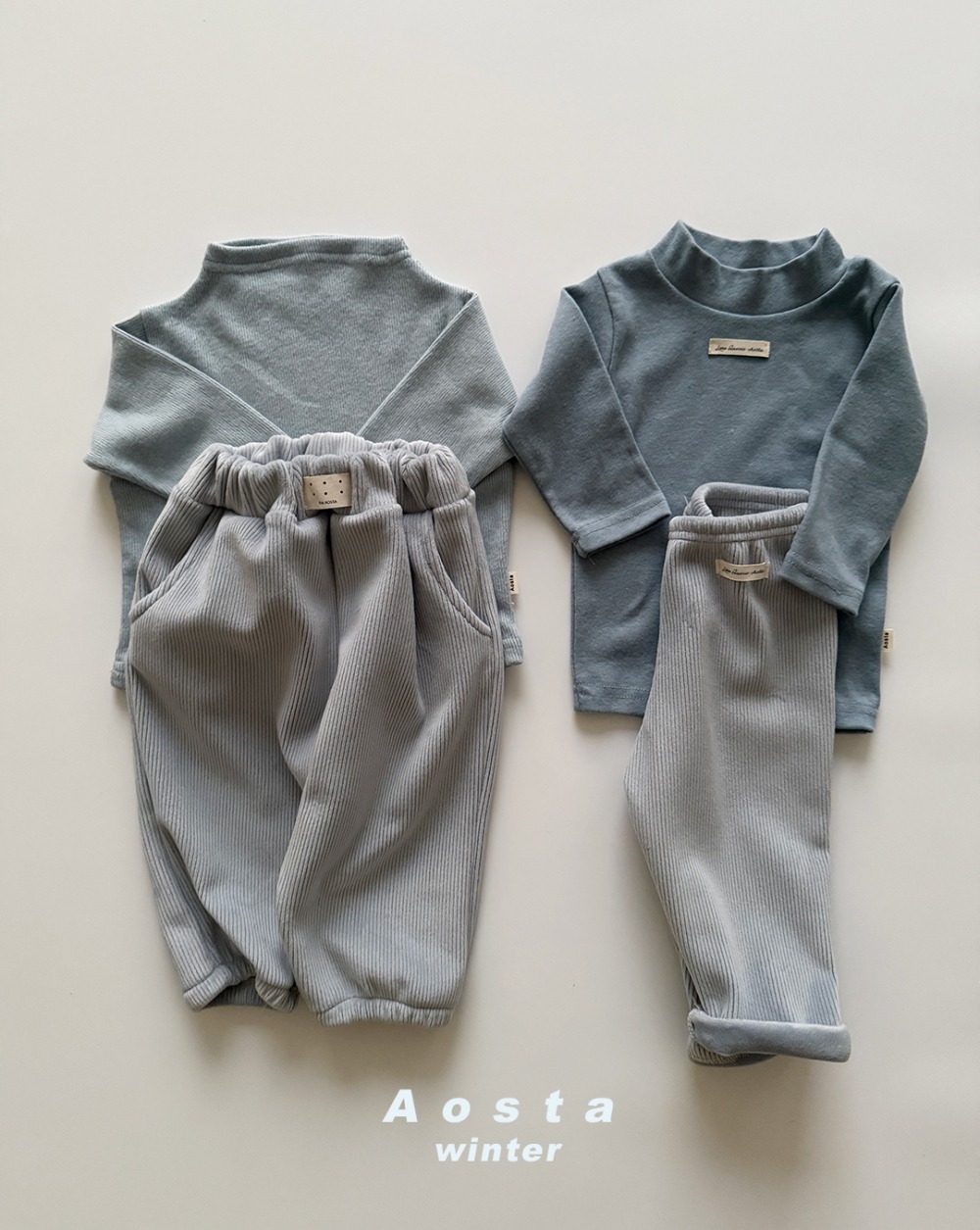 AOSTA47|(6m-5y) 素面立領羅紋上衣12