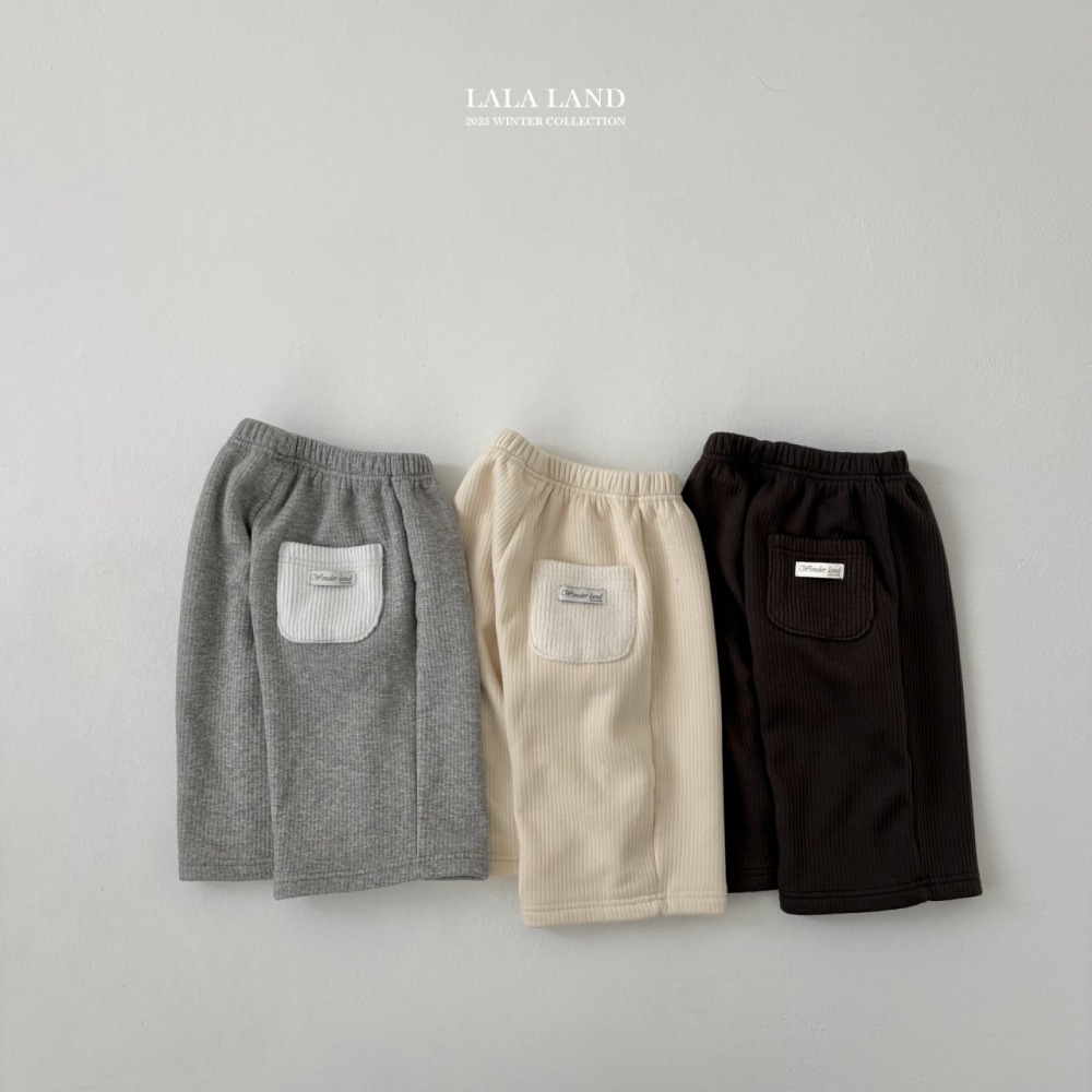 lala land79｜(75cm-120cm) 3色磨毛口袋直筒寬褲