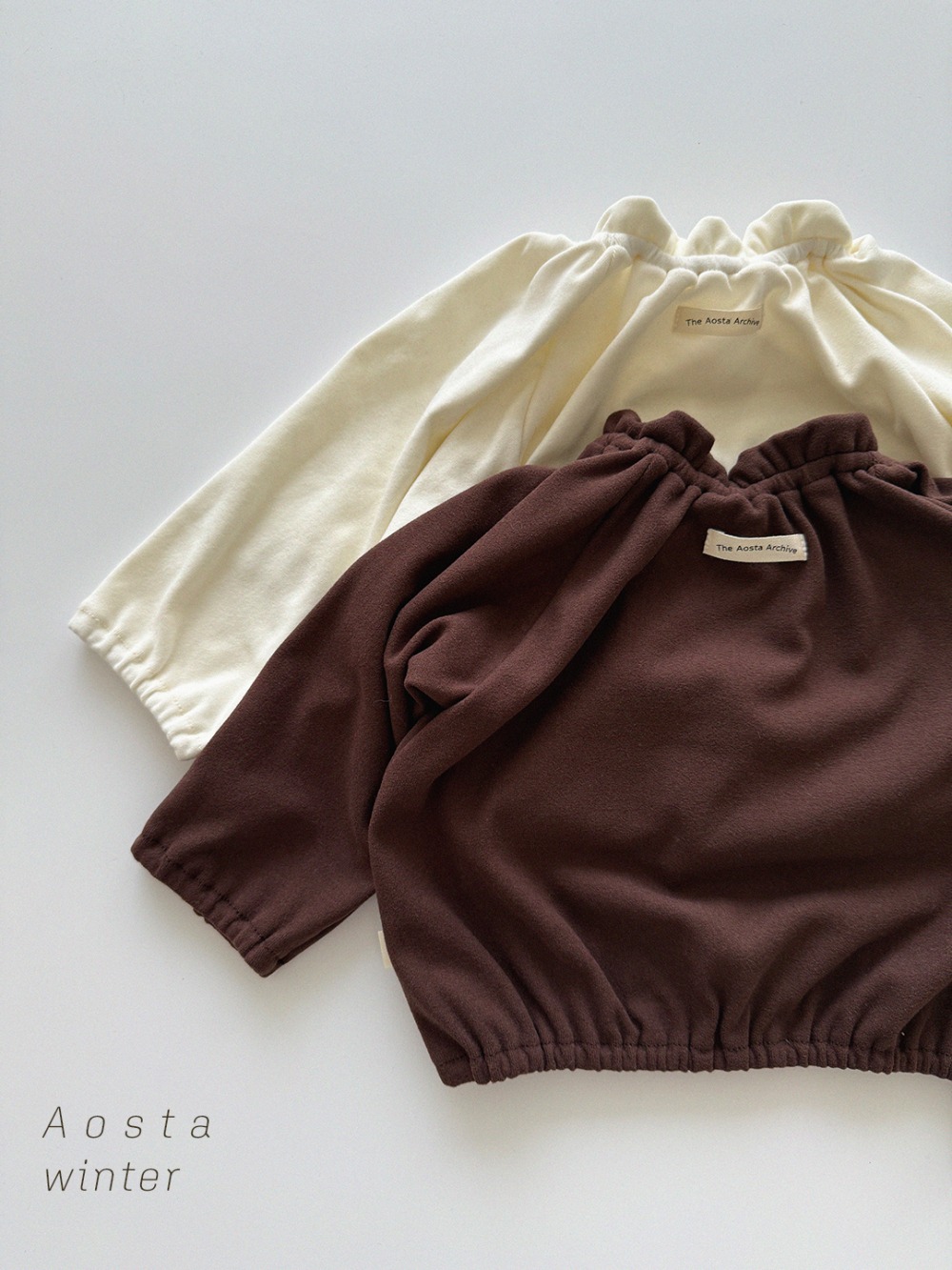 AOSTA52｜(6m-5y) 簡約縮口上衣