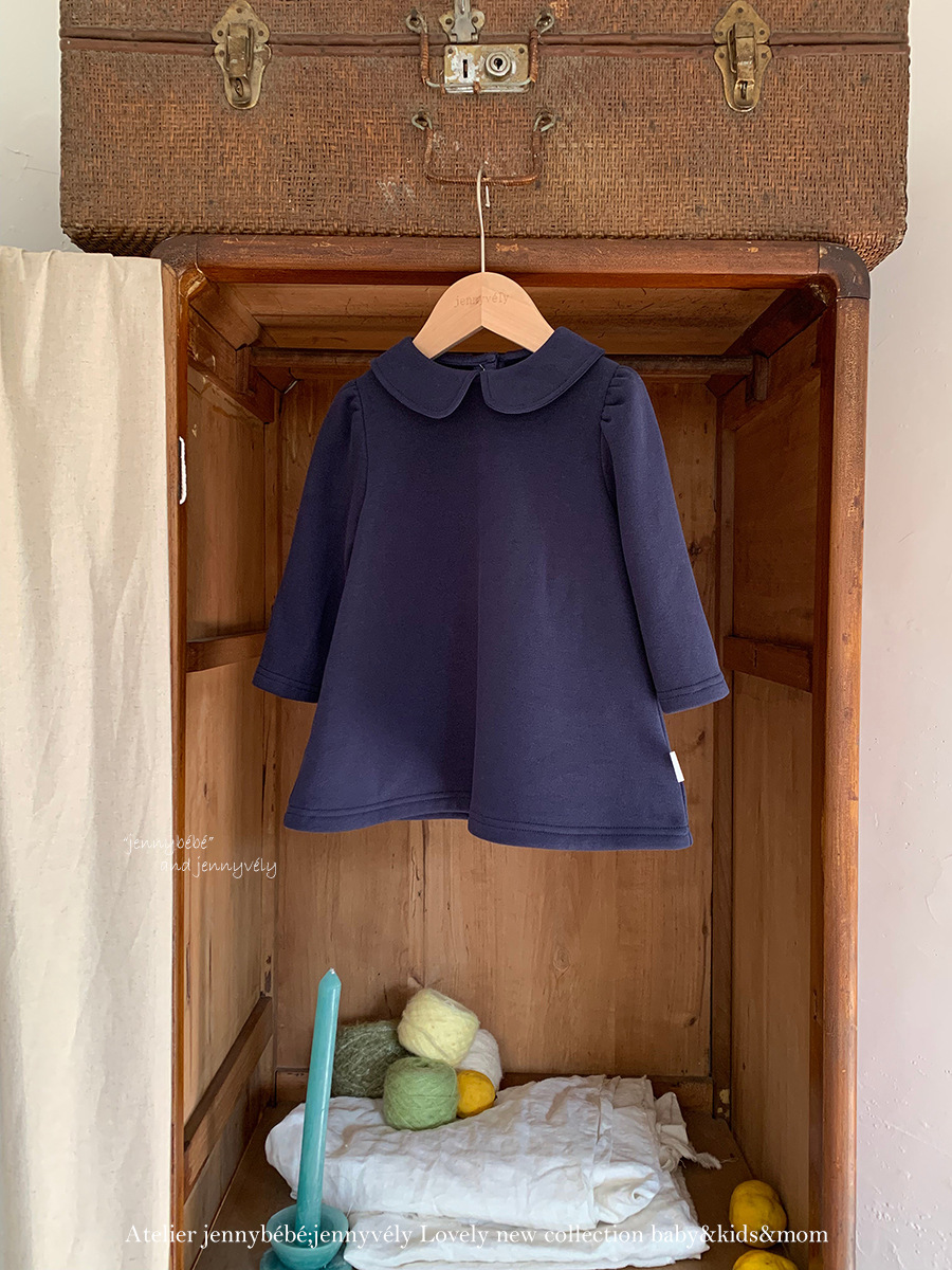 JE 640｜(80-110cm)  圓翻領素洋裝