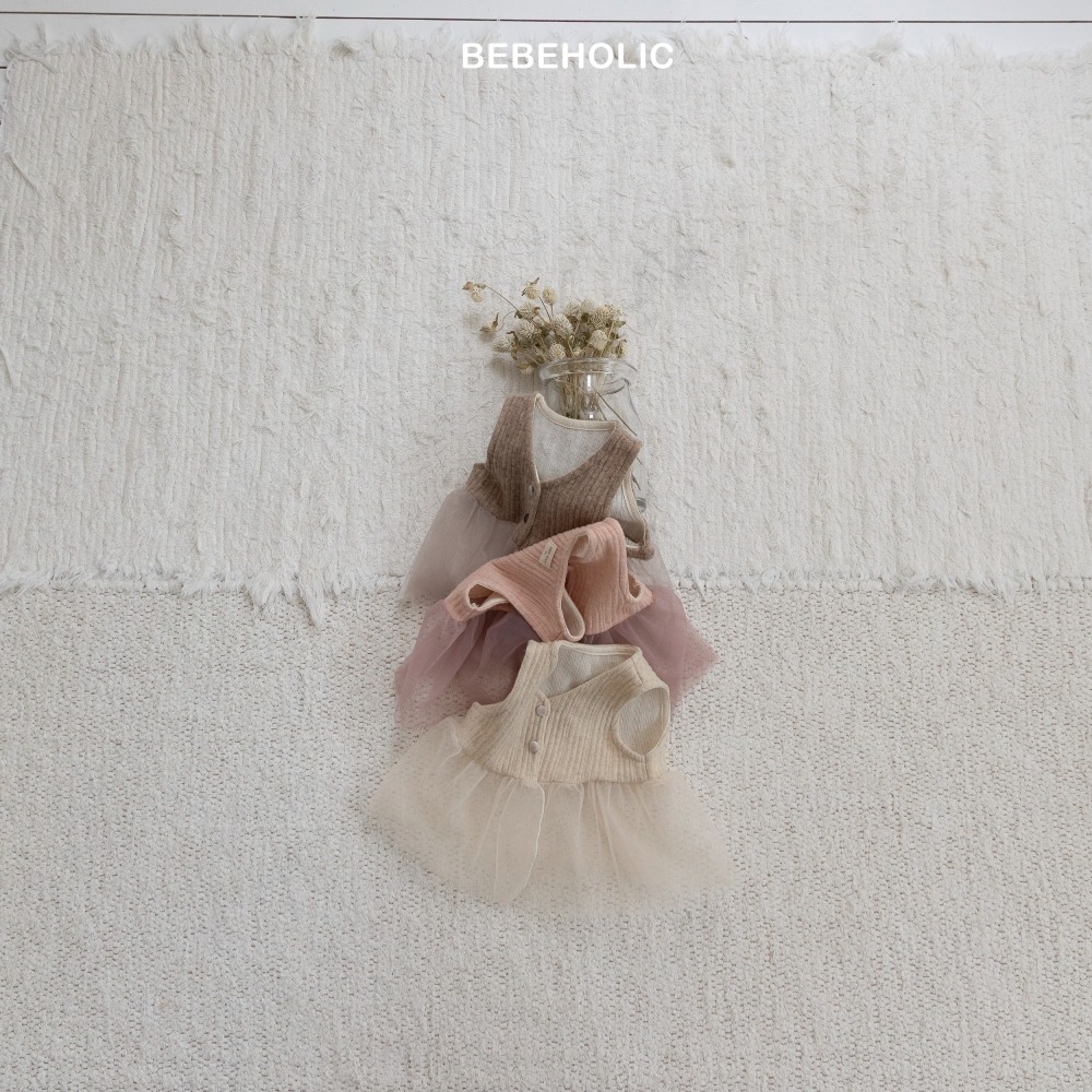 Bebe holic14｜(3m-18m) 壓紋薄紗背心