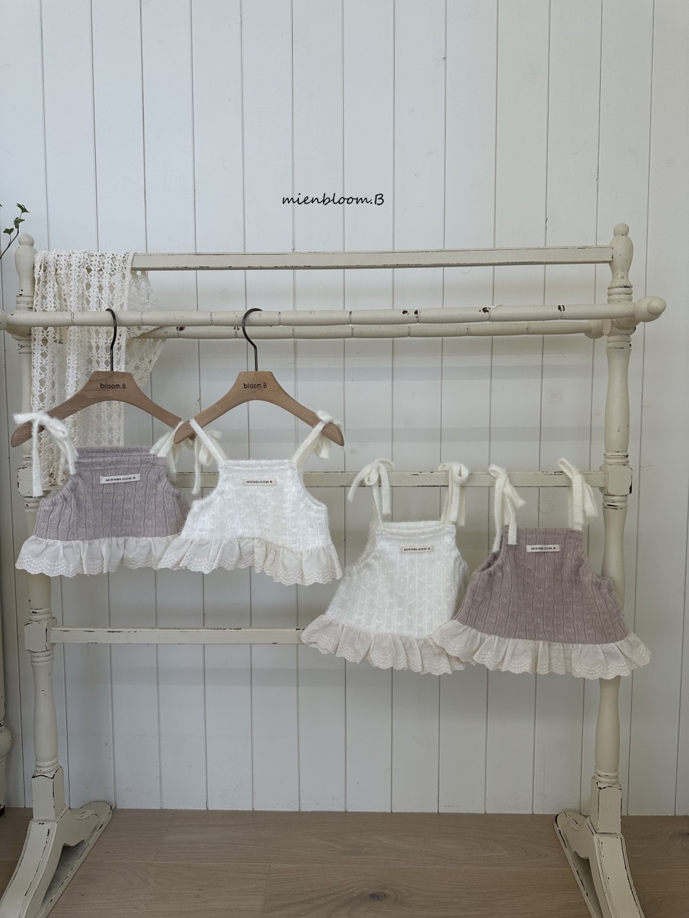 Bloom.b49｜(3m-24m/85cm-125cm) 針織蕾邊綁帶背心