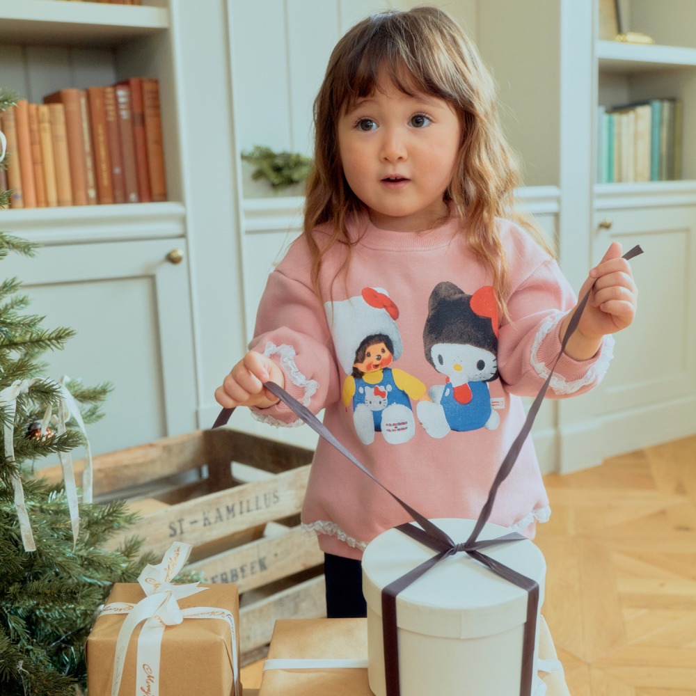 1st blue 16｜(80-118cm) 2色kitty貓印花刷毛休閒上衣