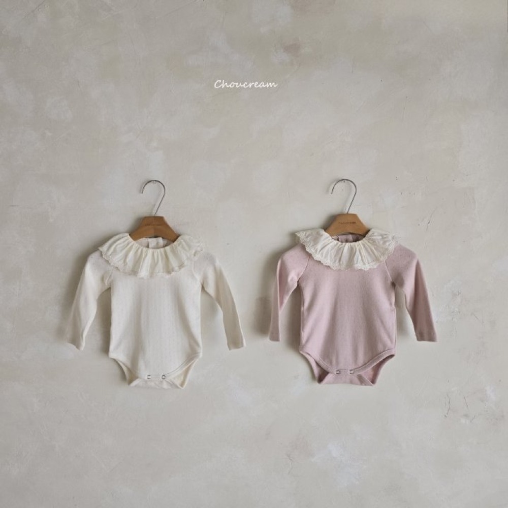 Choucream36｜(6m-18m) 花邊翻領包屁衣