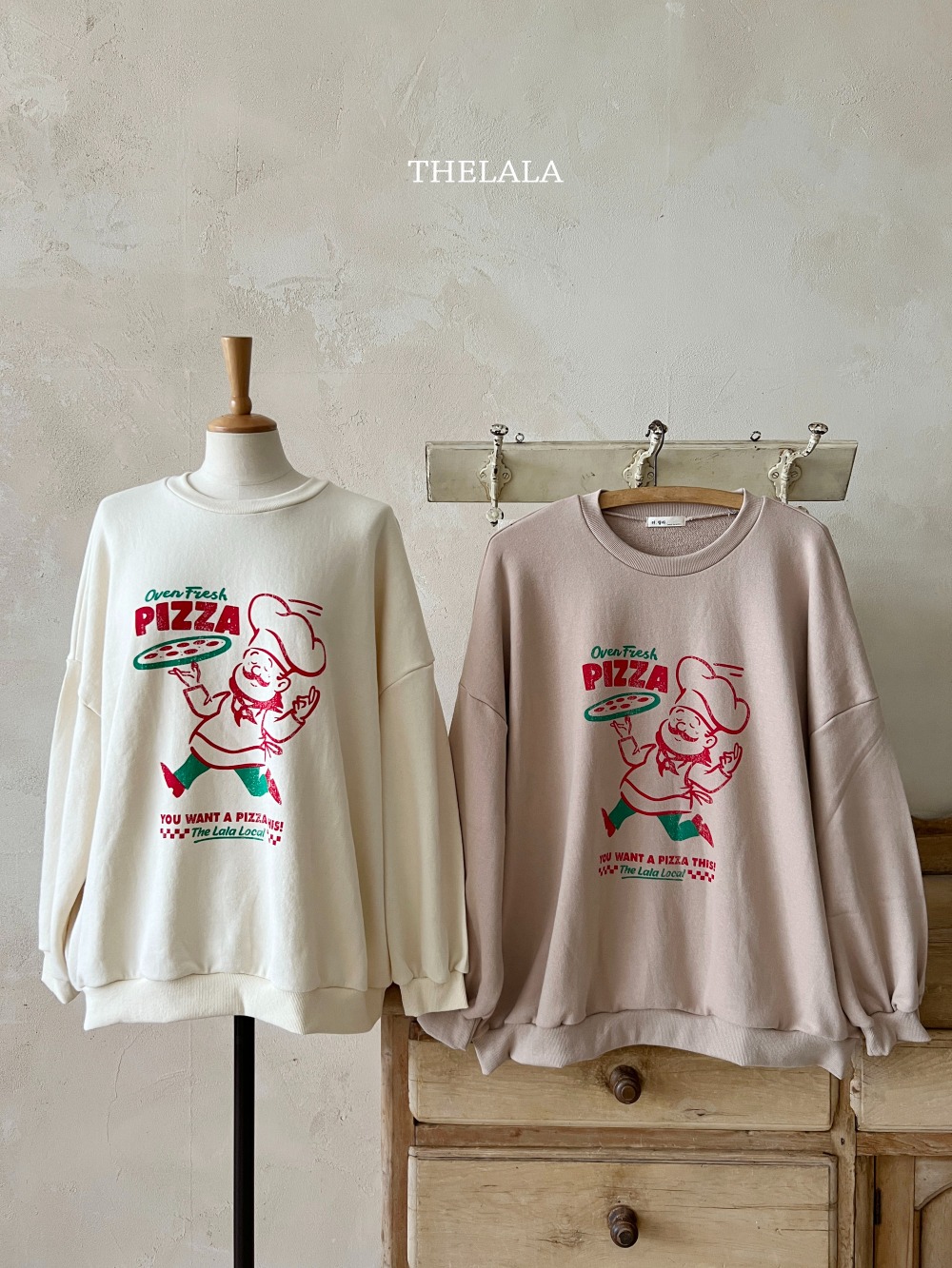 thelala54｜ (1y-6y-mom) pizza印花休閒上衣
