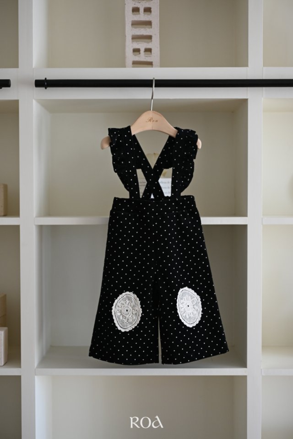 ROA29｜(80cm-120cm) 2色氣質點點吊帶褲