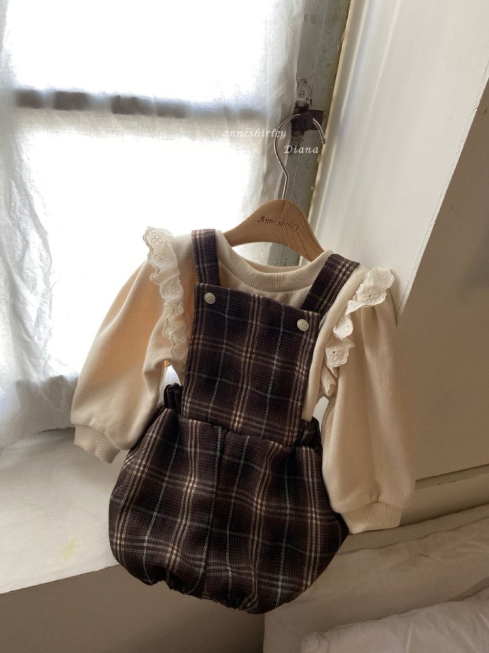 Anne Shirley17｜(3m-22m) 1色經典格紋吊帶褲