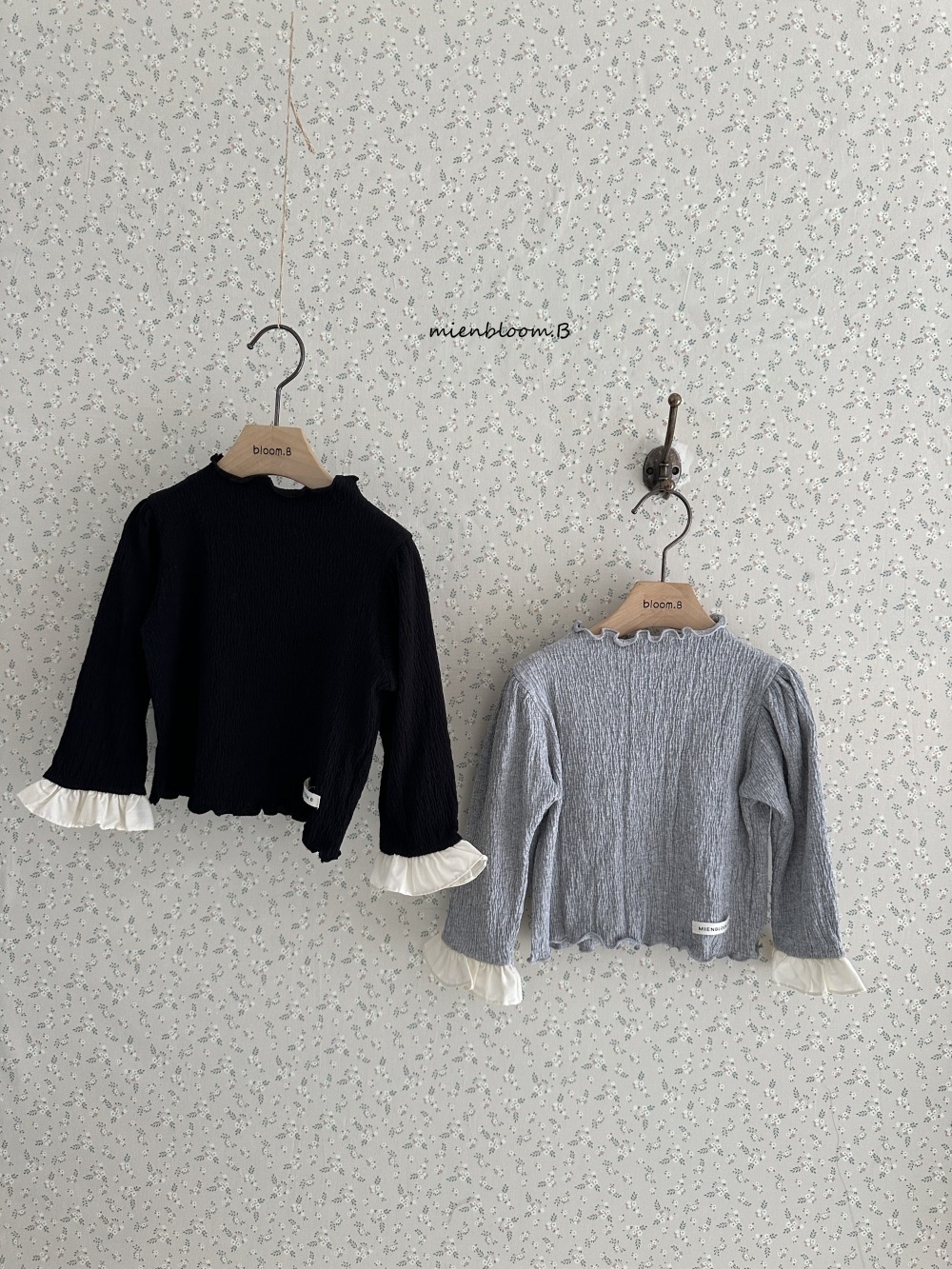 Bloom.b59｜(3m-24m/85cm-125cm) 泡泡荷葉袖口上衣