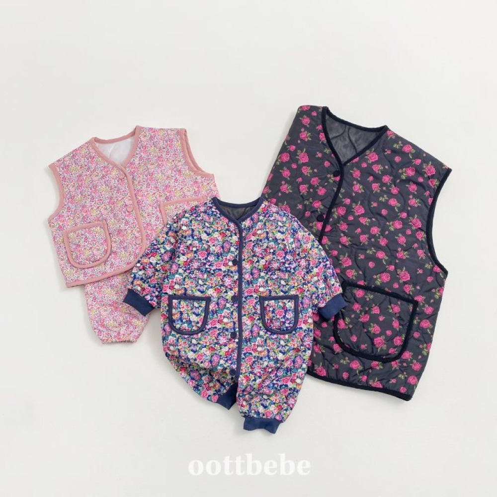 Oottbebe38｜(1y-7y) 	氣質小碎花背心套裝