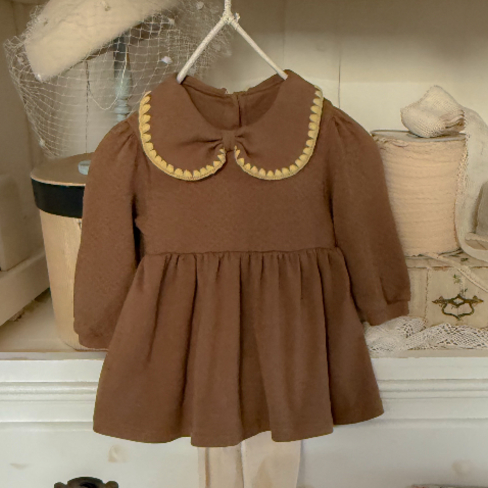 BANANAJ11｜(3m-18m)  蝴蝶結翻領氣質連身裙