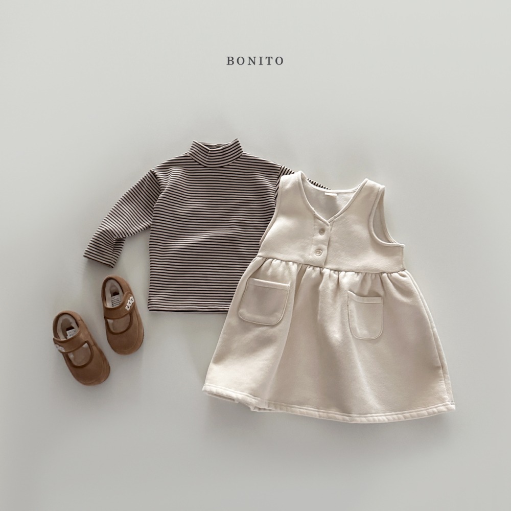 Bonito50|(75cm-125cm) 條紋中高領上衣12