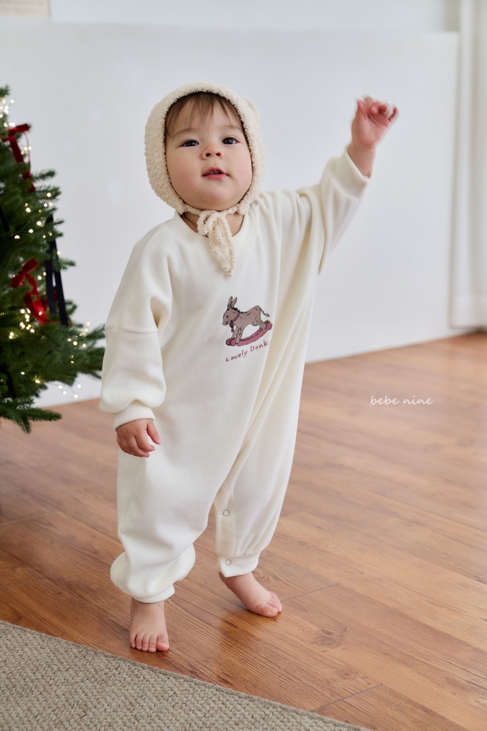 bebe nine16 (55cm-75cm) 3色小驢印花連身衣