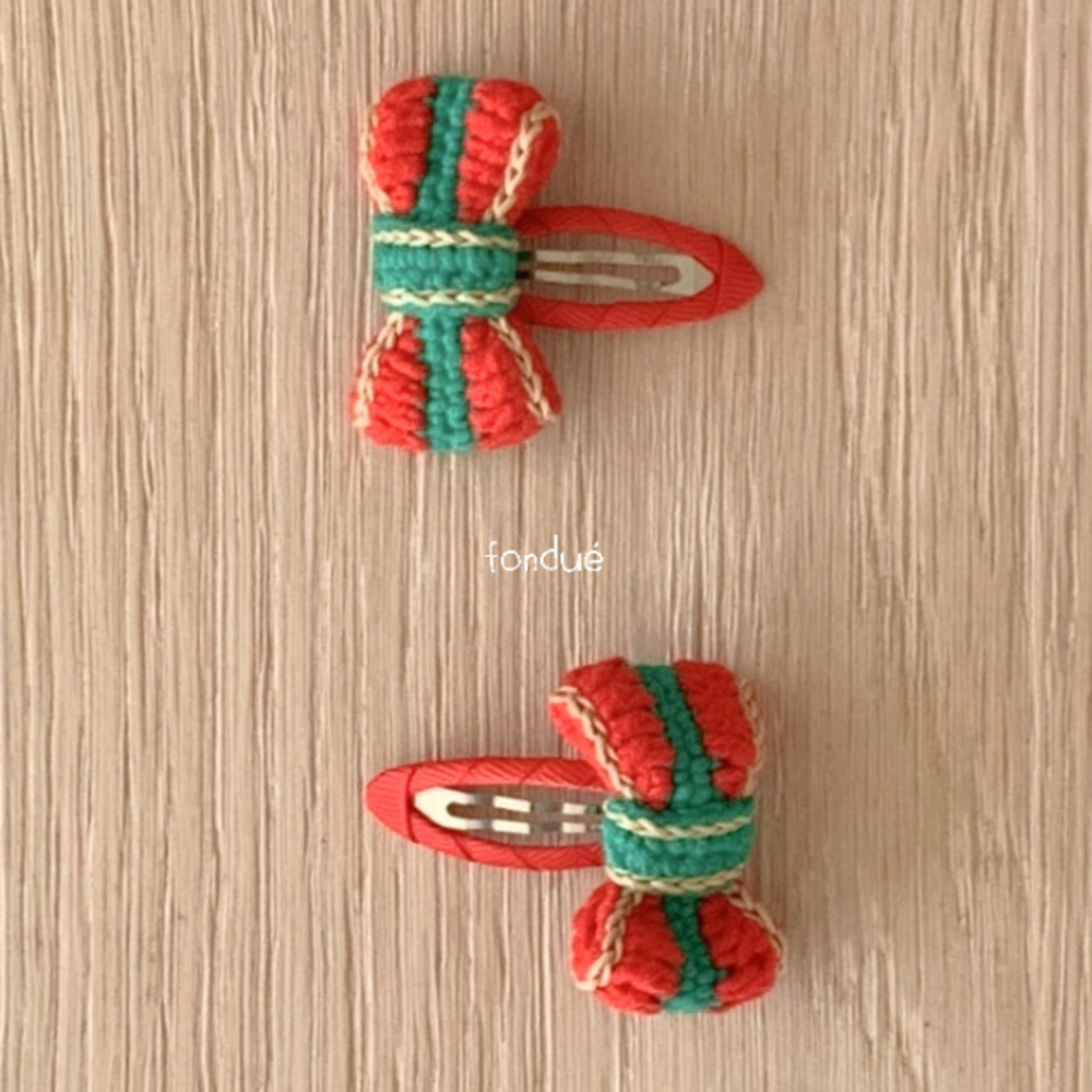 Fondue 41｜(Free)  聖誕蝴蝶結髮夾