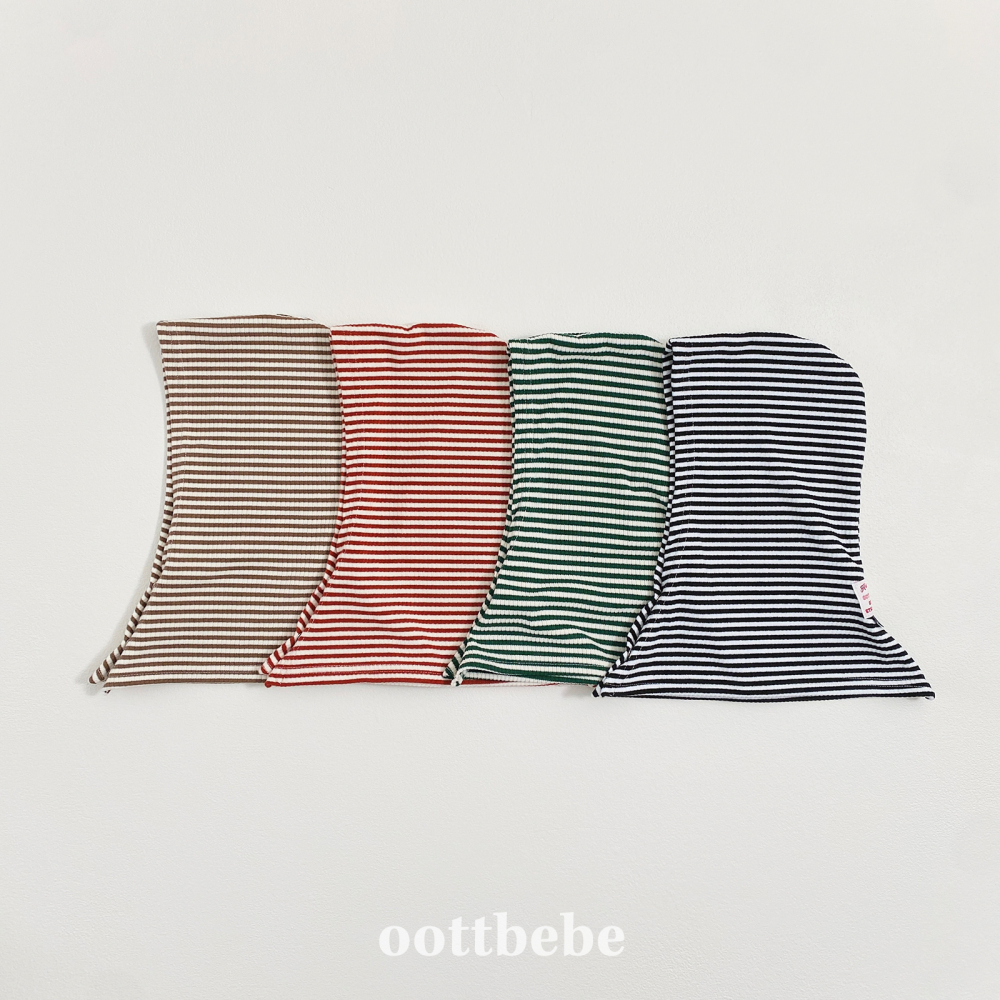 Oottbebe84｜(Free)  條紋連帽半圍領