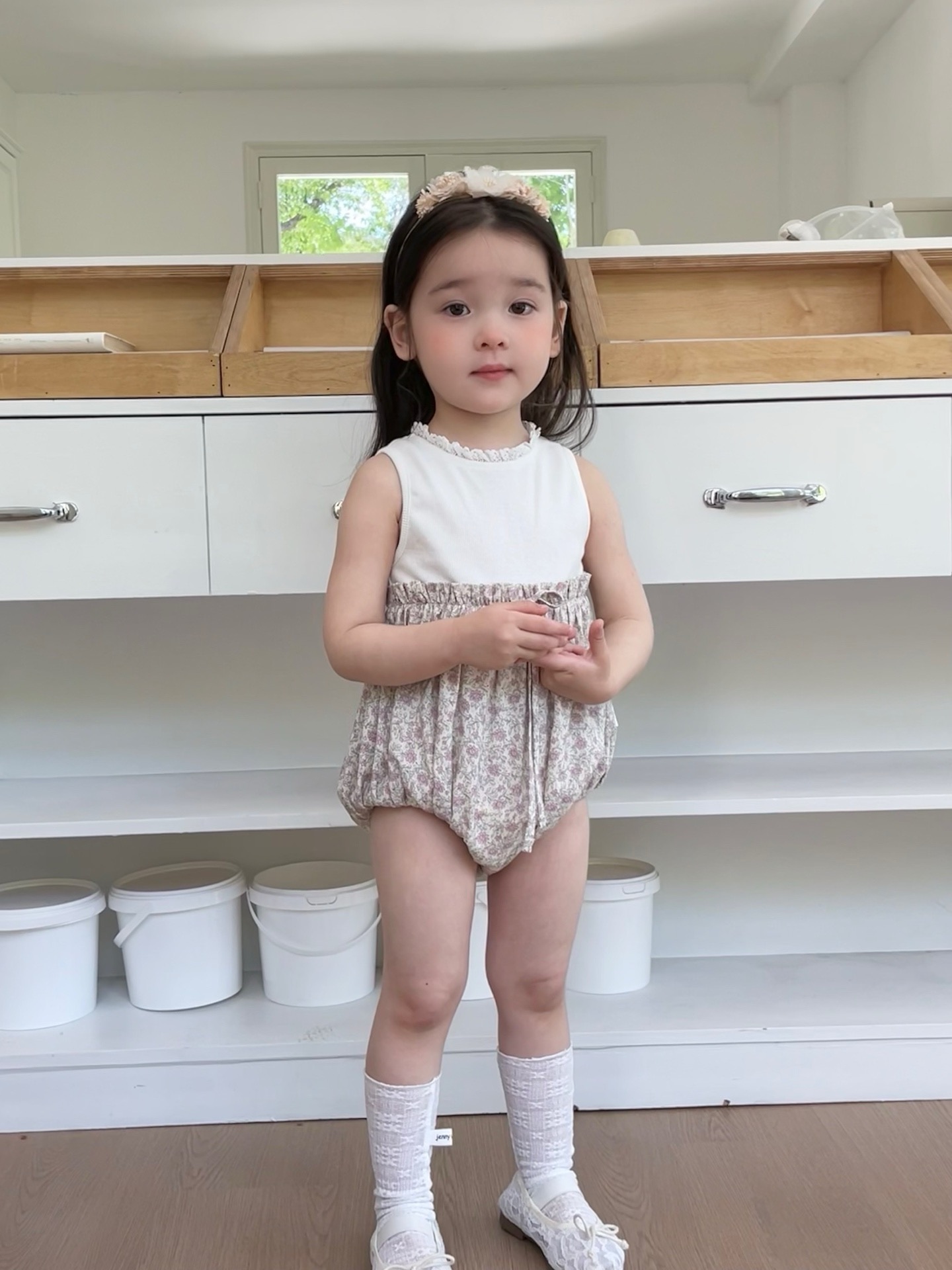 JE52｜(66-100cm) 無印花邊包屁衣/套裝