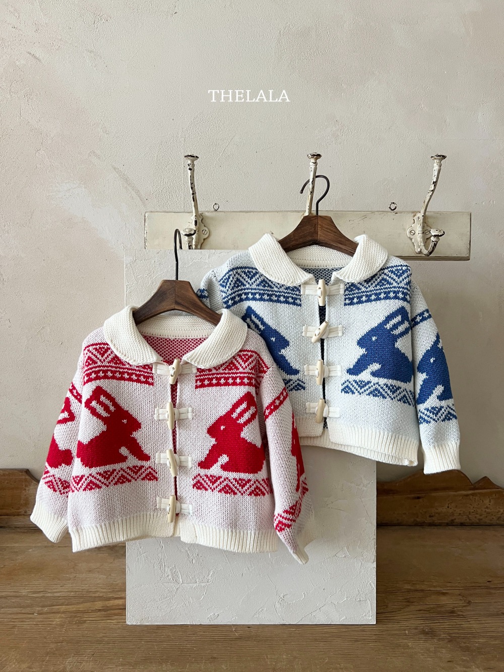 thelala50｜ (1y-6y) 針織印花小兔外套