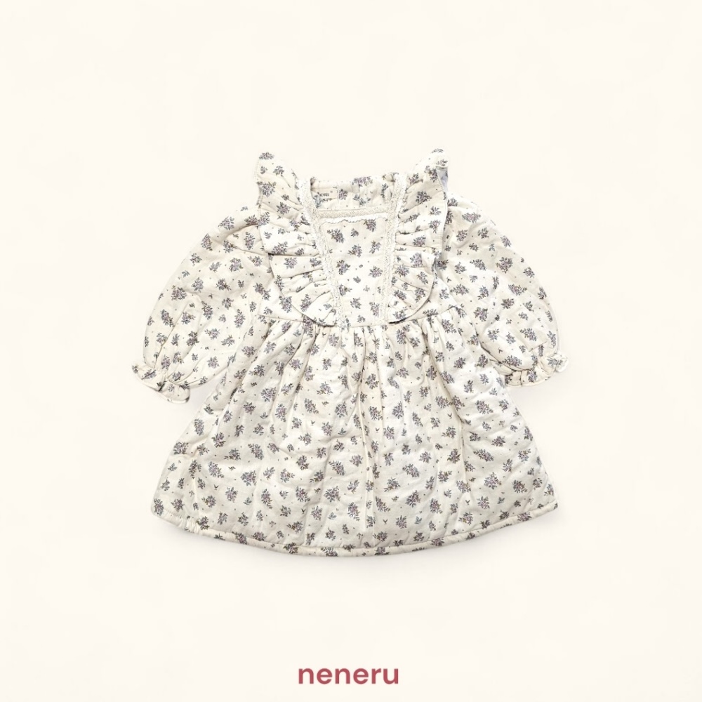 neneru33｜(85cm-125cm) 1色荷葉袖碎花包屁衣