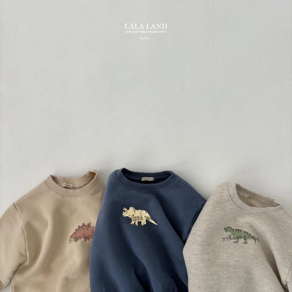 lala land13｜(60cm-83cm) 3色小恐龍內刷毛包屁衣