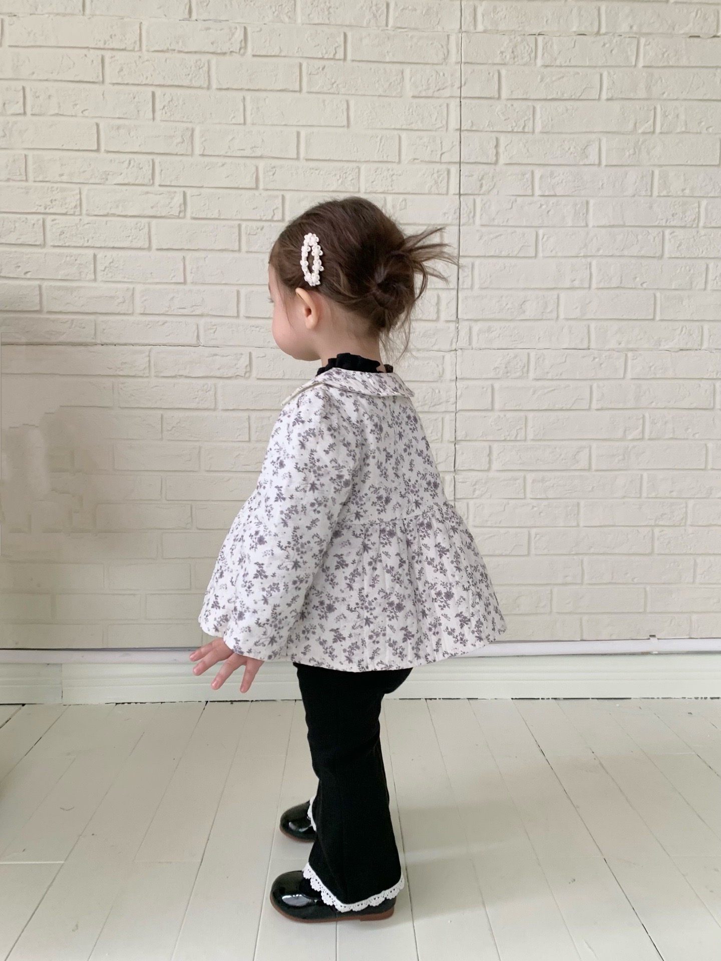 JE604｜(66cm-100cm) 紫碎花鋪棉包屁衣/傘狀外套