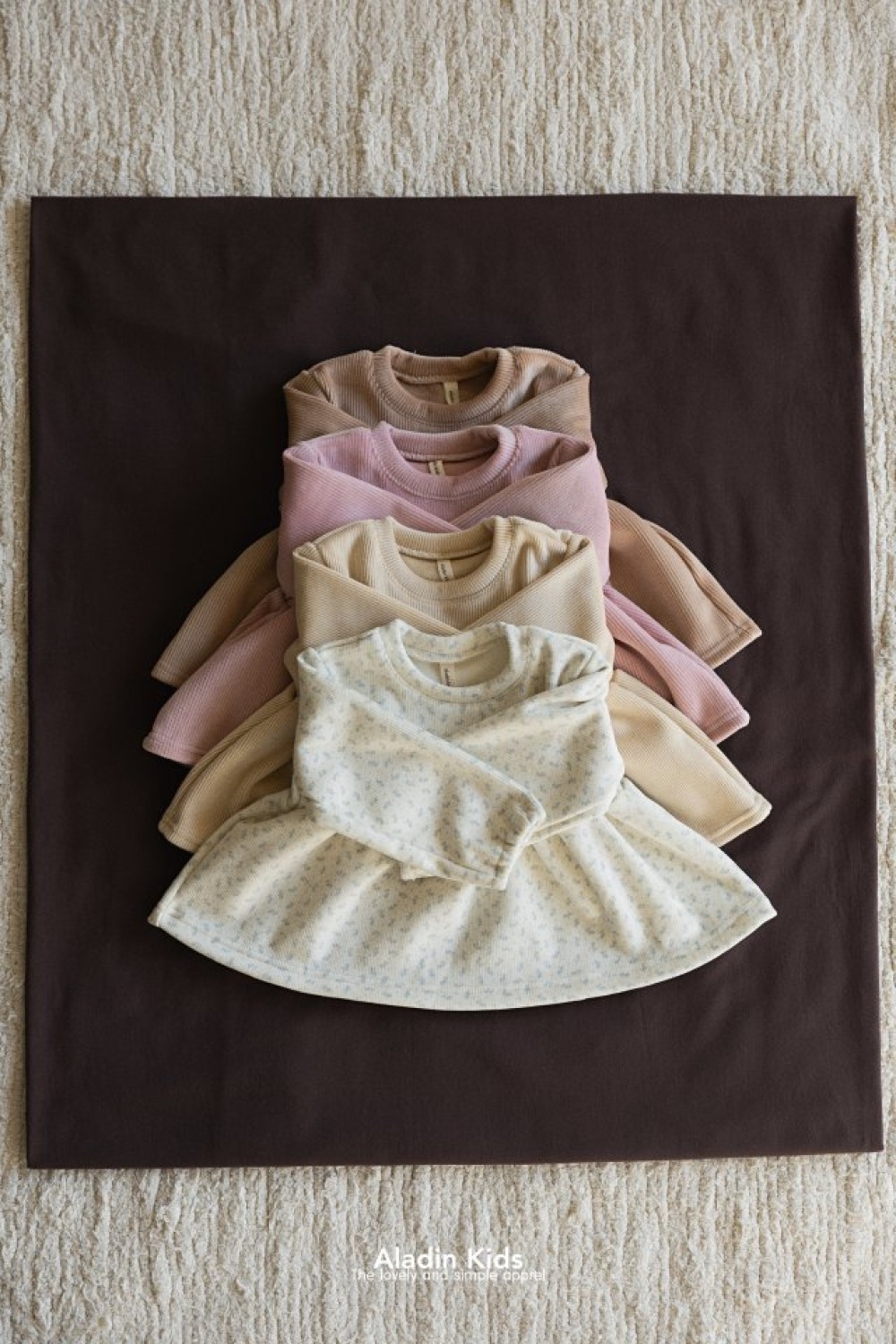 ALADIN05｜(75cm-114cm) 絲絨素面/碎花抓皺上衣