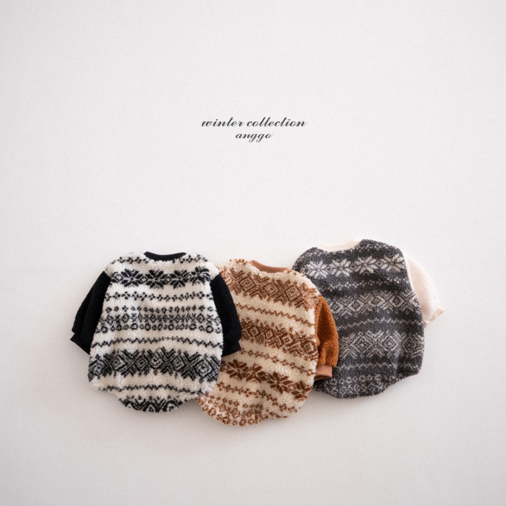 anggo36｜(3m-12m) 刷毛印花上衣包屁衣