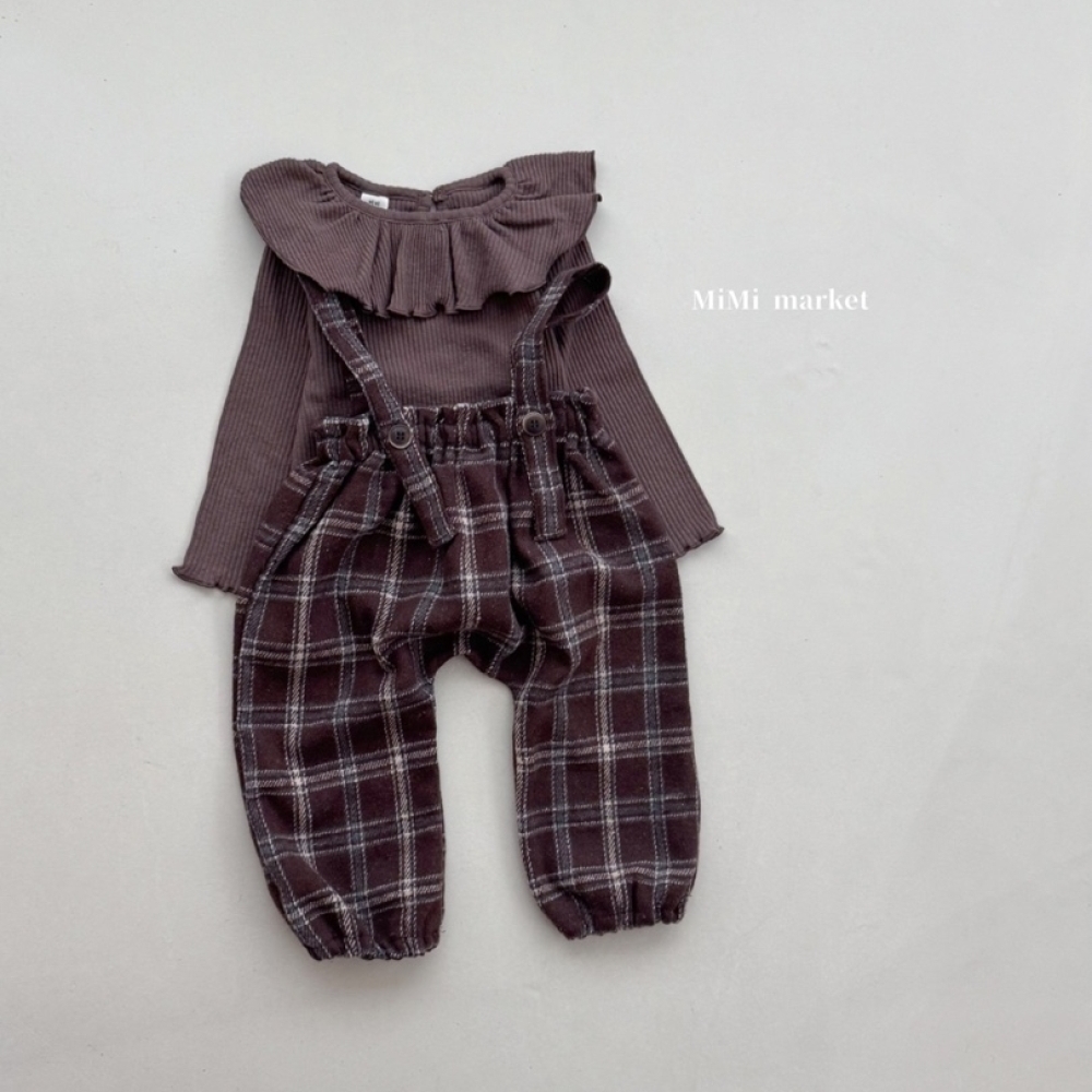 mimi market12 (65-85cm) 格紋吊帶長褲4