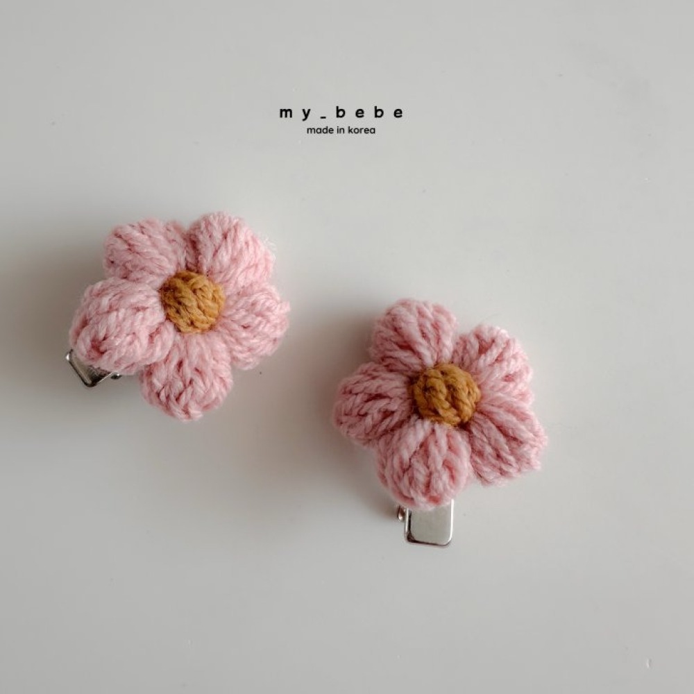 my_bebe35｜(free) 針織小花胎毛夾